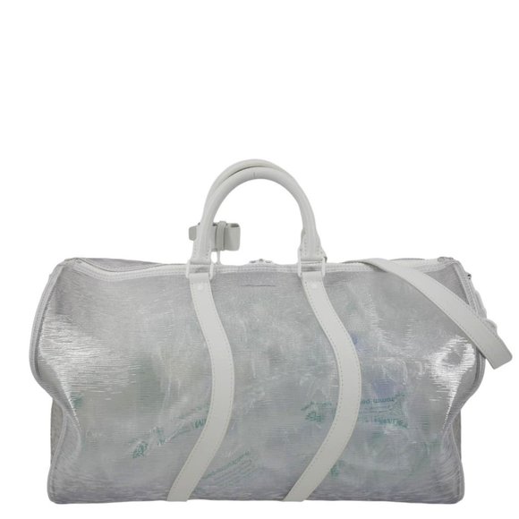 LOUIS VUITTON  Wavy Keepall 50 Bandouliere Transparent Epi PVC Travel Bag White - Picture 3 of 10